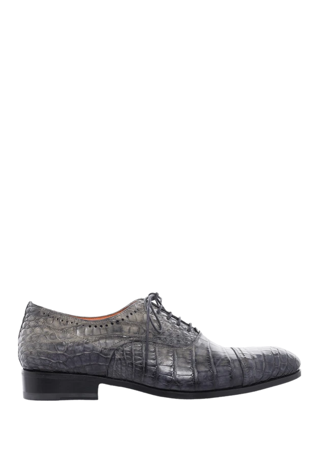 Santoni man men's gray crocodile leather shoes купить с ценами и фото 166757 - photo 1