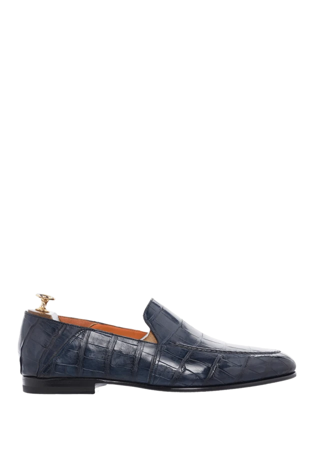 Santoni man men's loafers made of crocodile leather, blue купить с ценами и фото 166758 - photo 1