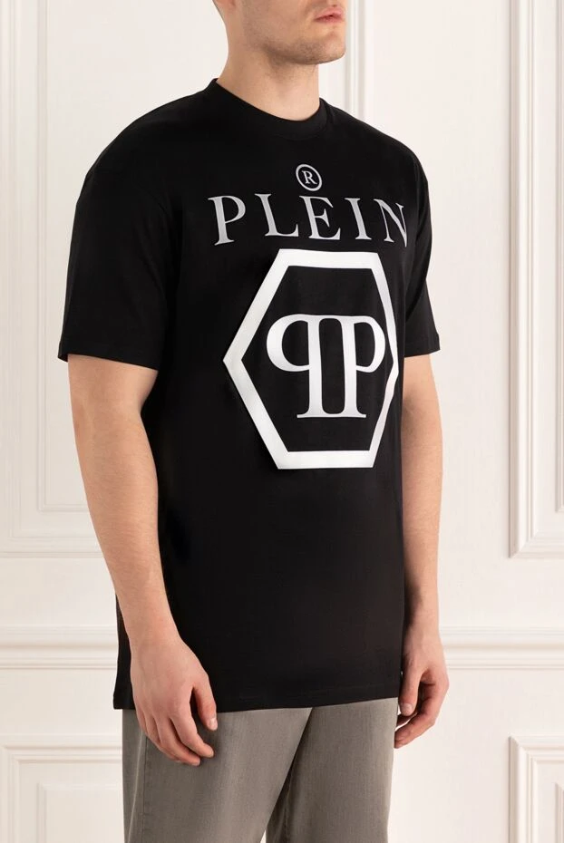 Philipp Plein компанияның шрифті мен таңбалары бар қалың жейдеден тігілген футболка

 166832 - фото 3