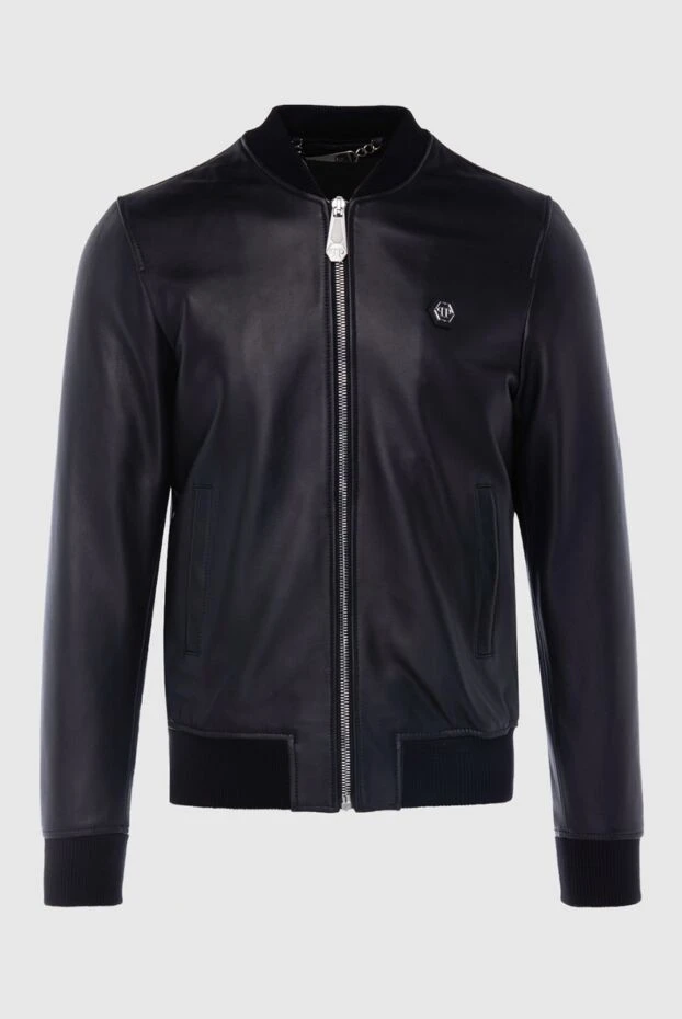 Philipp Plein man black leather jacket for men купить с ценами и фото 166840 - photo 1