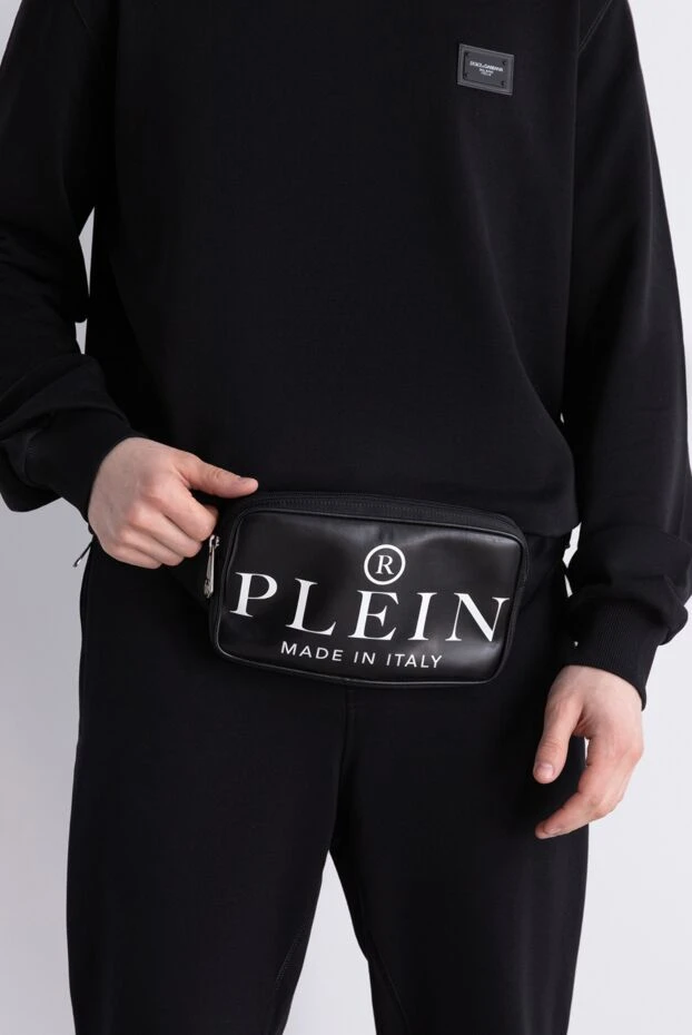 Philipp Plein man genuine leather and nylon belt bag black for men купить с ценами и фото 166842 - photo 2