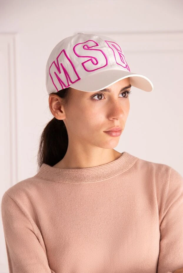 MSGM woman white cotton cap for women купить с ценами и фото 166852 - photo 2