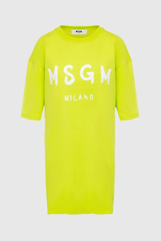 MSGM woman yellow cotton dress for women купить с ценами и фото 166862 - photo 1