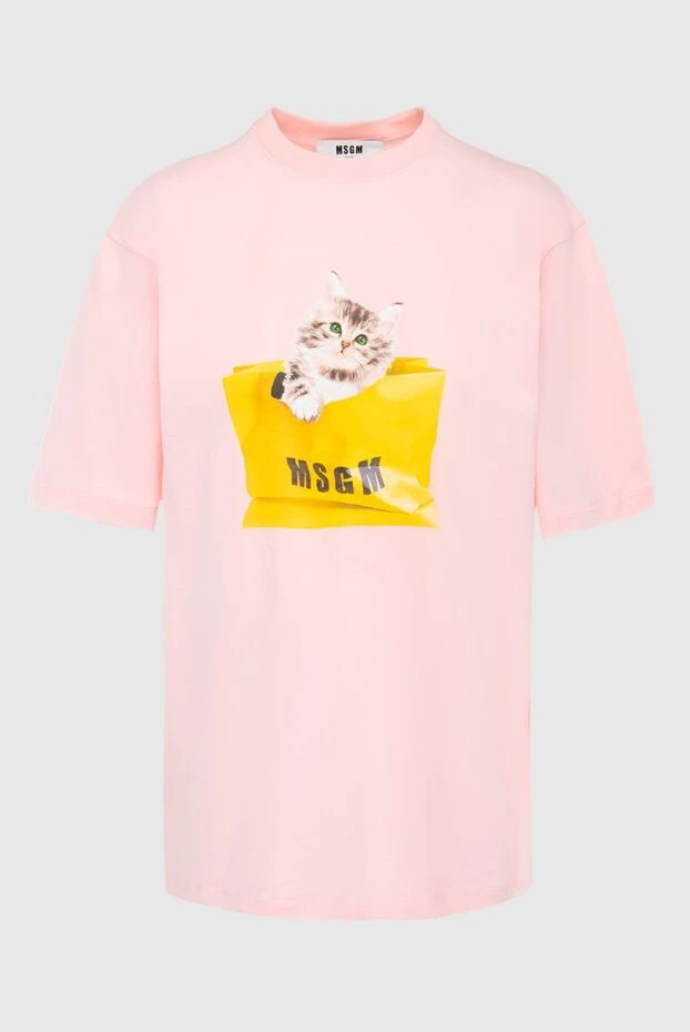 MSGM woman pink cotton t-shirt for women купить с ценами и фото 166863 - photo 1