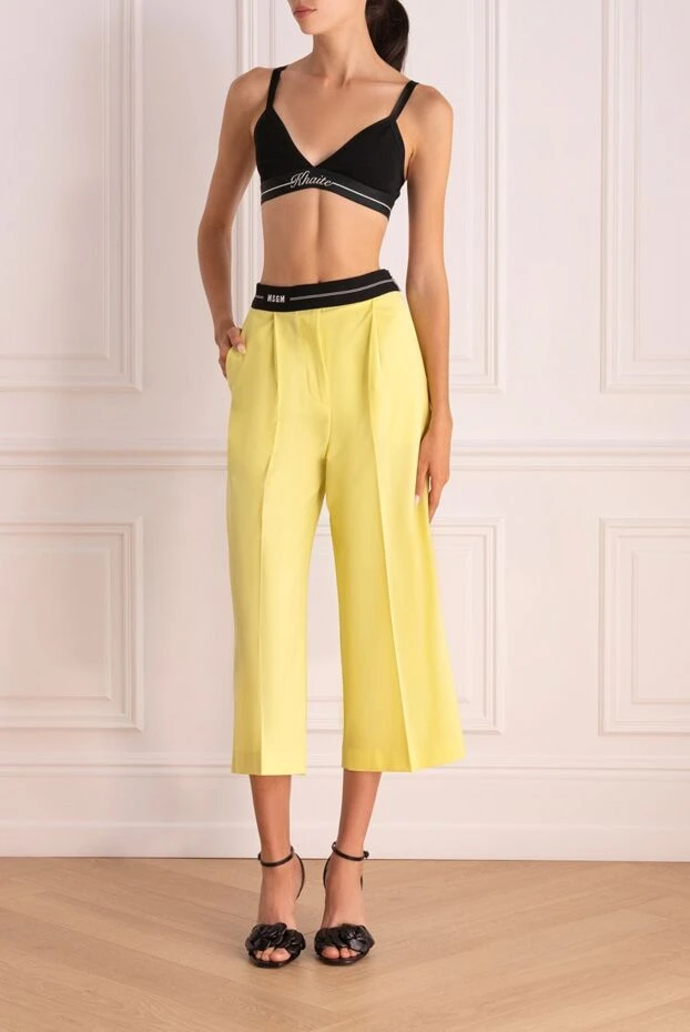 MSGM woman yellow wool trousers for women купить с ценами и фото 166871 - photo 2