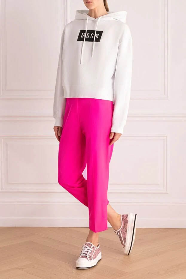 MSGM woman pink woolen trousers for women купить с ценами и фото 166872 - photo 2