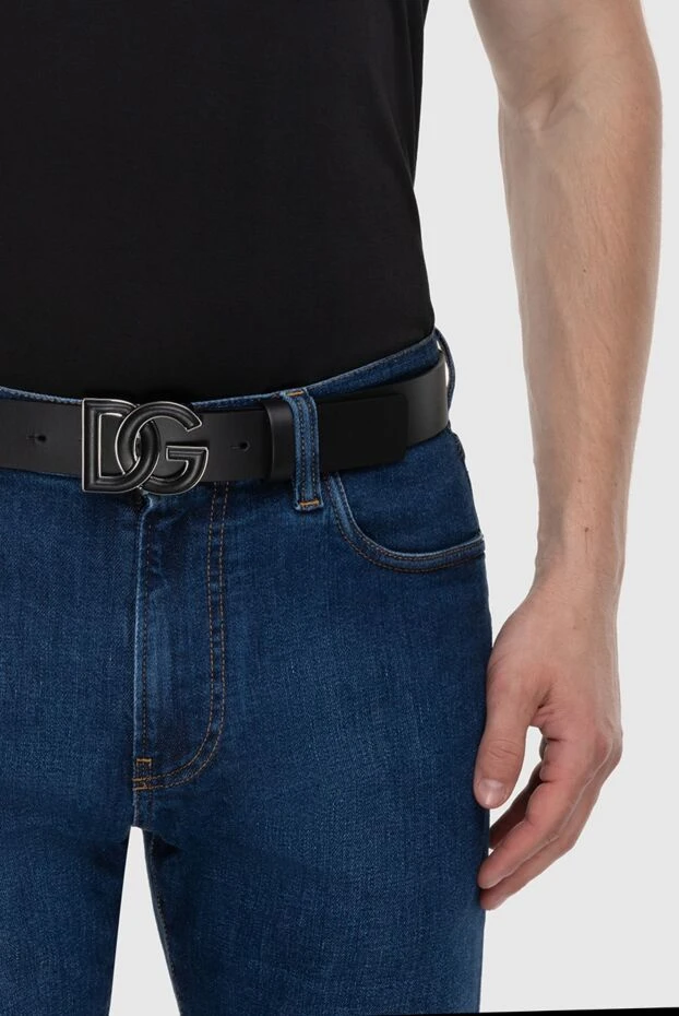 Dolce & Gabbana man black leather belt for men купить с ценами и фото 166882 - photo 2