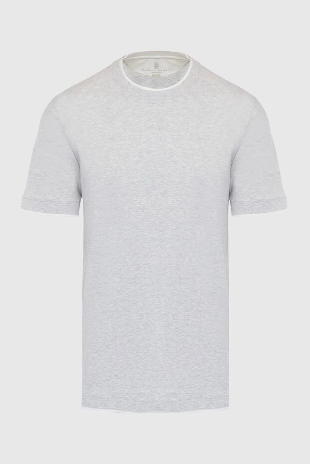 Gray cotton T-shirt for men - photo 1