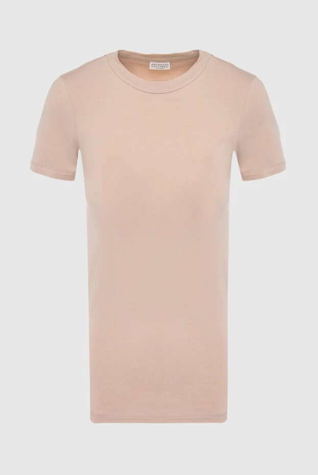 Бежевый созылған мақтадан жасалған футболка - фото 1