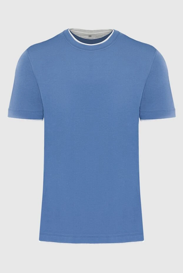 Blue cotton T-shirt for men