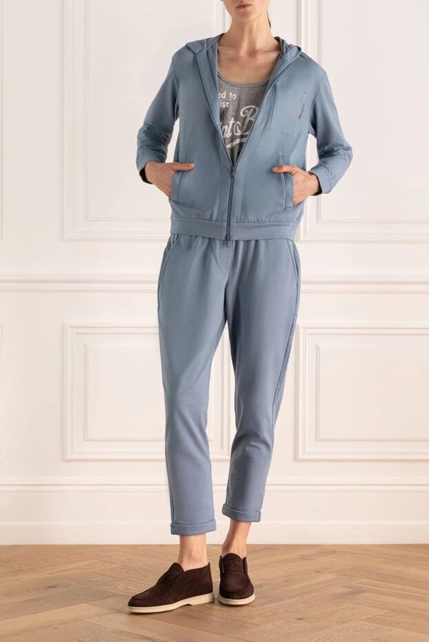 Brunello Cucinelli голубой костюм из хлопкового трикотажа с капюшоном
166926 - фото 2