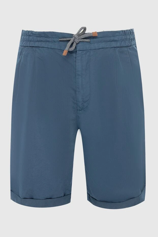 Blue linen and cotton shorts for men - photo 1