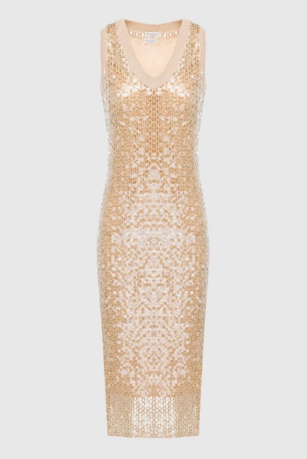 Sleeveless dress with glitter trim and side slit
- photo 1