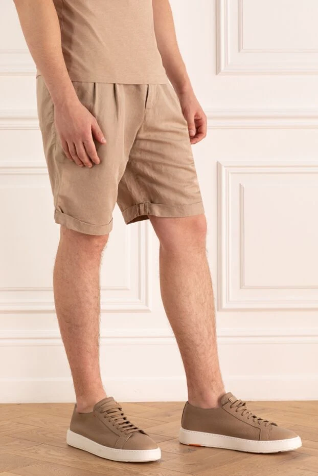 Brunello Cucinelli летние шорты из смеси льна и хлопка с мягкой линией пояса 166933 - фото 3
