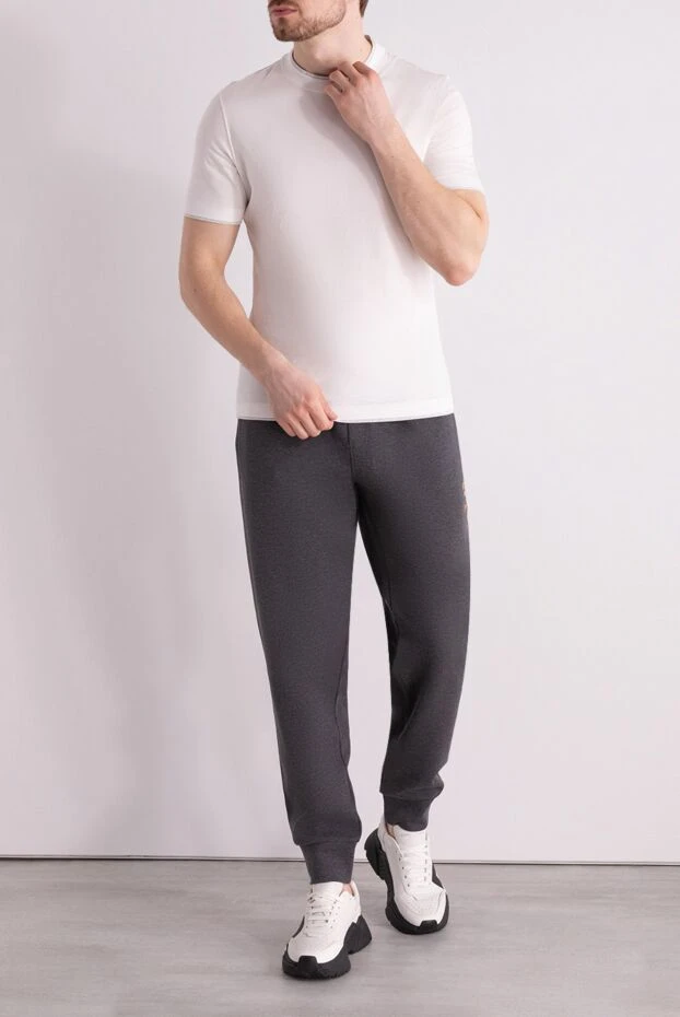 Dolce & Gabbana man men's sports trousers made of cotton and polyester, gray купить с ценами и фото 166980 - photo 2