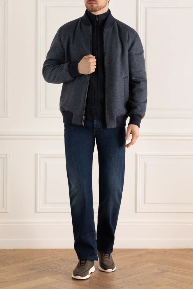 Loro Piana man jacket made of cashmere and polyamide, double-sided blue, men's купить с ценами и фото 167014 - photo 2