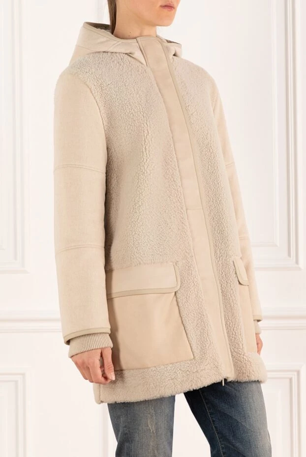 Loro Piana women's straight light sheepskin coat with a zipper and a hood
 167021 - photo 3