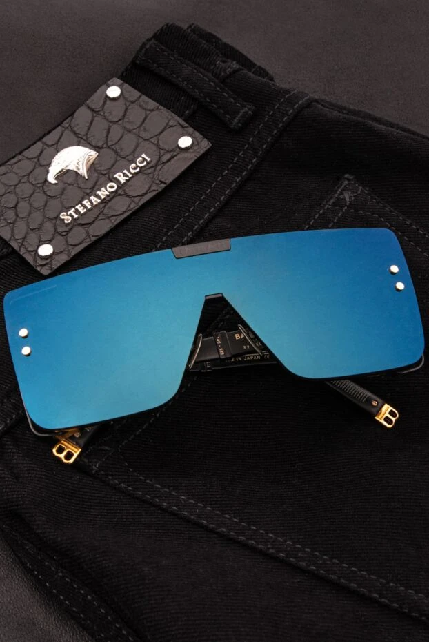 Очки мужские черные квадратные с лого на дужке - фото 2