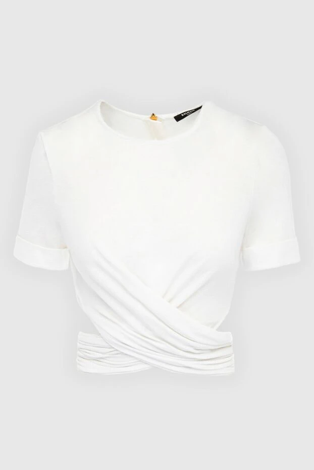 Balmain woman white women's cotton and polyester top купить с ценами и фото 167033 - photo 1