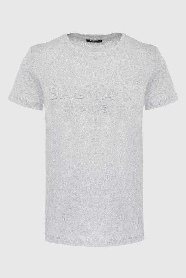 Balmain man gray cotton t-shirt for men купить с ценами и фото 167047 - photo 1