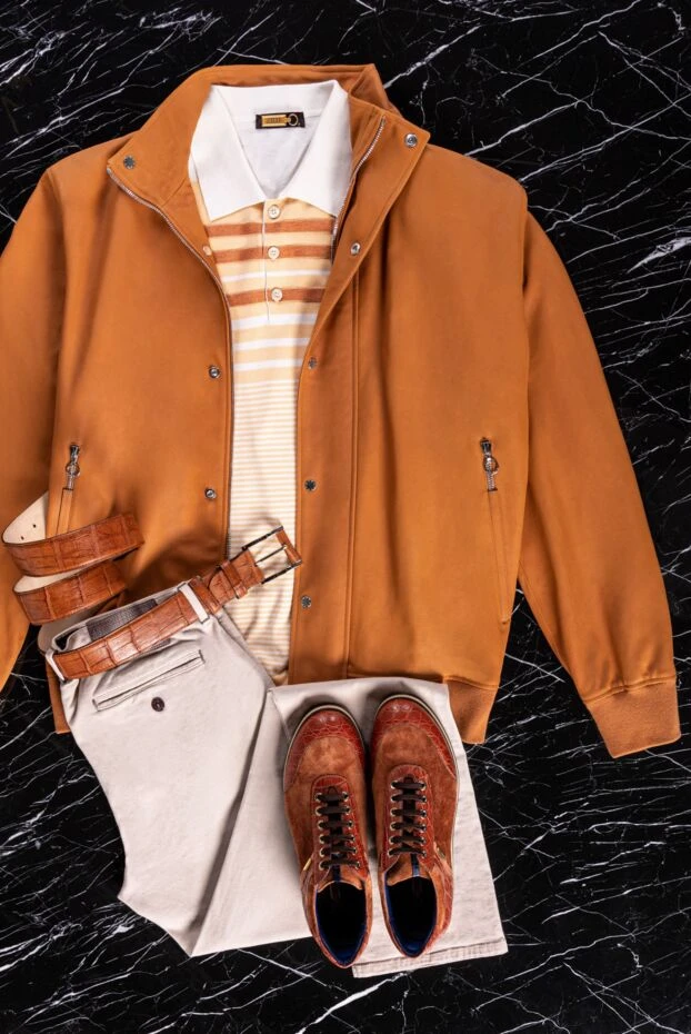 Seraphin куртка кожаная оранжевая мужская 167074 - фото 2