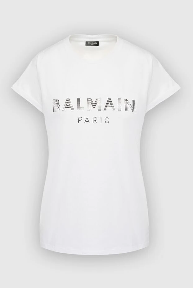 Balmain woman white cotton t-shirt for women купить с ценами и фото 167102 - photo 1