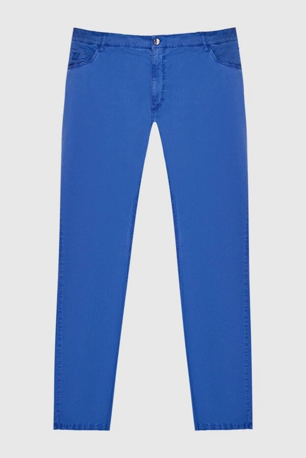 Zilli man blue cotton trousers for men купить с ценами и фото 167137 - photo 1