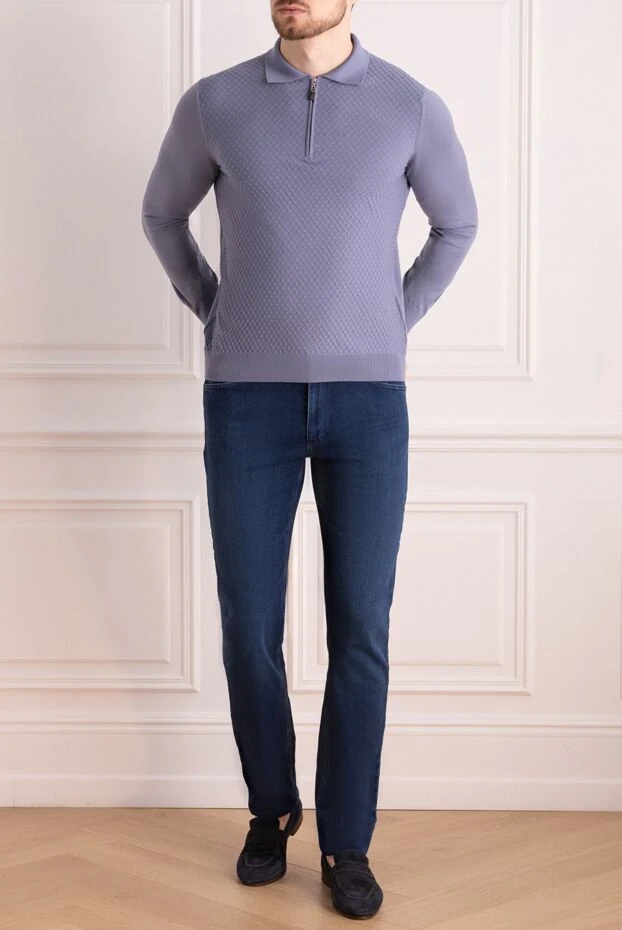 Zilli man blue cotton jeans for men купить с ценами и фото 167144 - photo 2