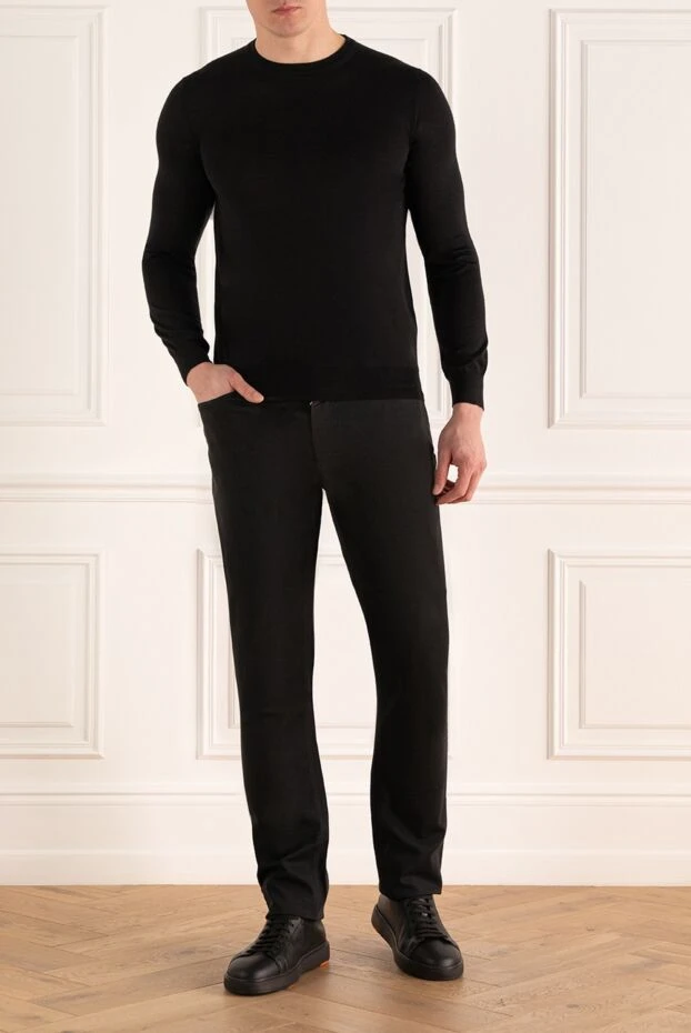 Zilli man black cotton and silk jeans for men купить с ценами и фото 167147 - photo 2