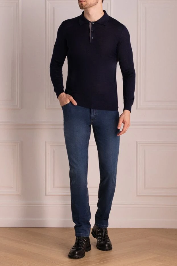 Zilli man blue cotton jeans for men купить с ценами и фото 167148 - photo 2