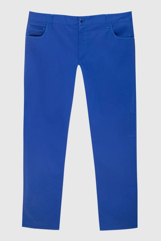 Zilli man blue cotton trousers for men купить с ценами и фото 167149 - photo 1