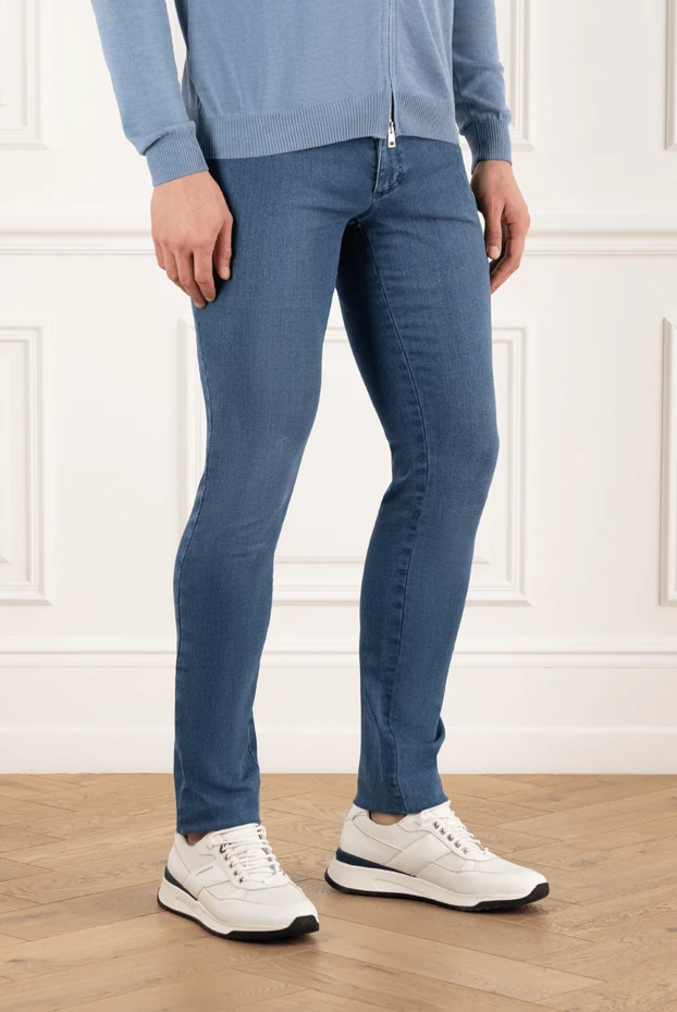 Zilli брендтік декормен ерлер көк джинсы шалбары 167154 - фото 3