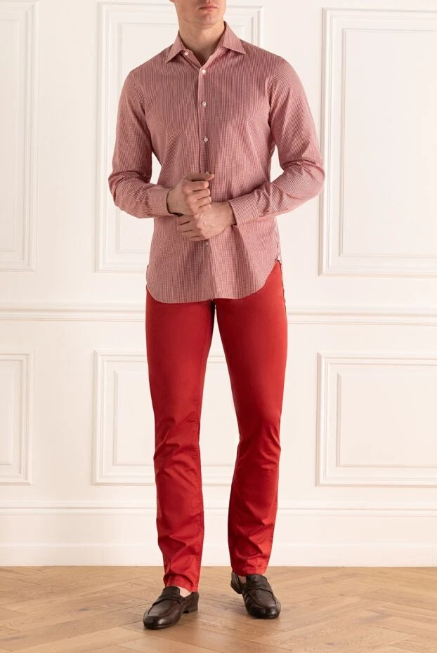 Zilli man men's red cotton trousers купить с ценами и фото 167158 - photo 2