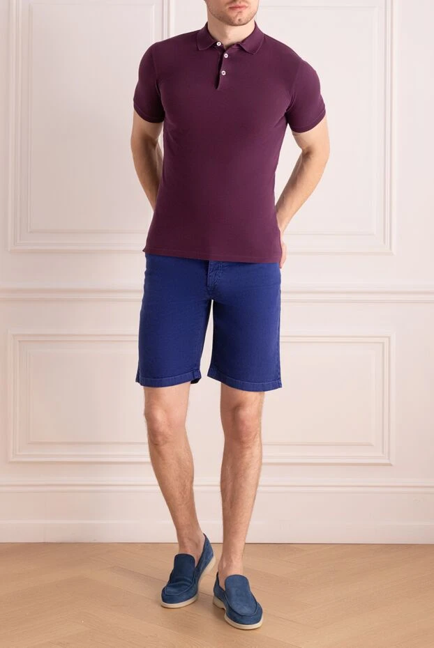 Zilli man linen and cotton shorts blue for men купить с ценами и фото 167163 - photo 2