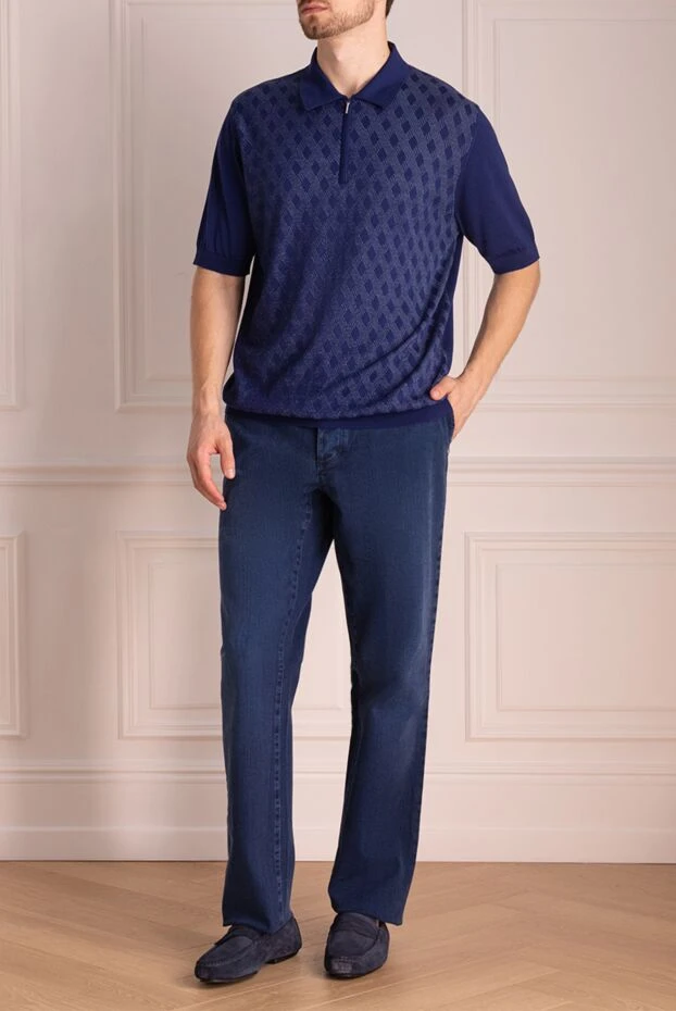 Zilli man blue cotton jeans for men купить с ценами и фото 167173 - photo 2