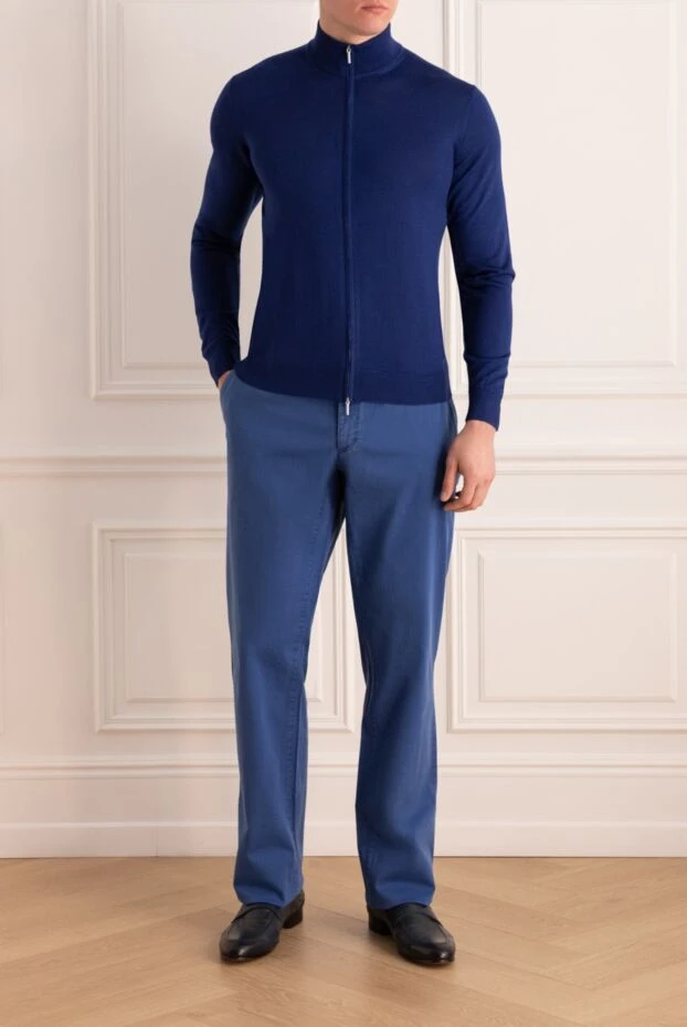 Zilli man blue cotton trousers for men купить с ценами и фото 167174 - photo 2