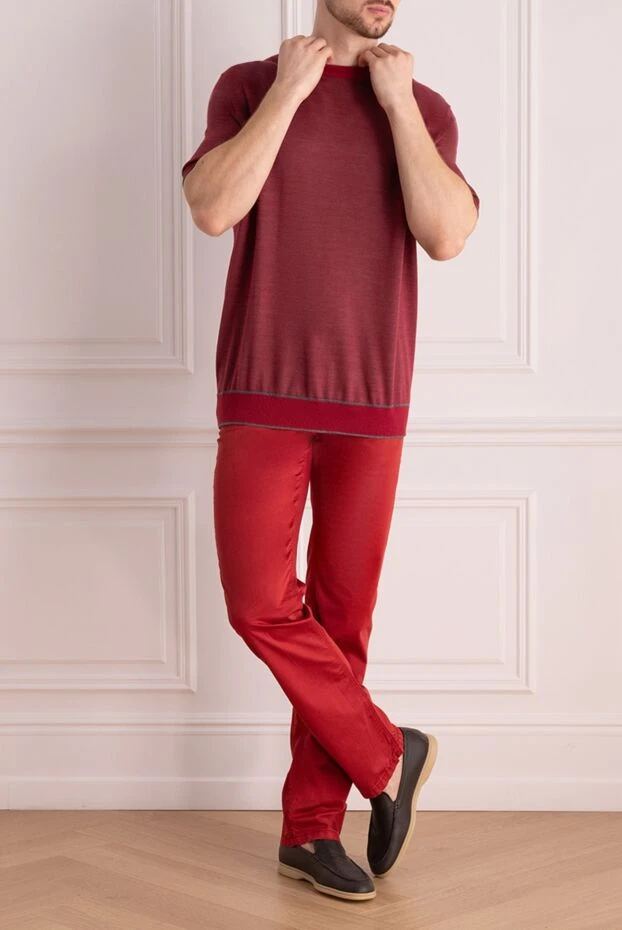 Zilli man men's red cotton trousers купить с ценами и фото 167184 - photo 2