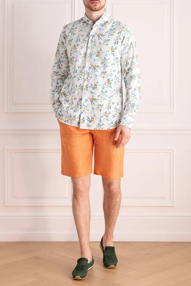 Zilli man orange linen shorts for men купить с ценами и фото 167185 - photo 2