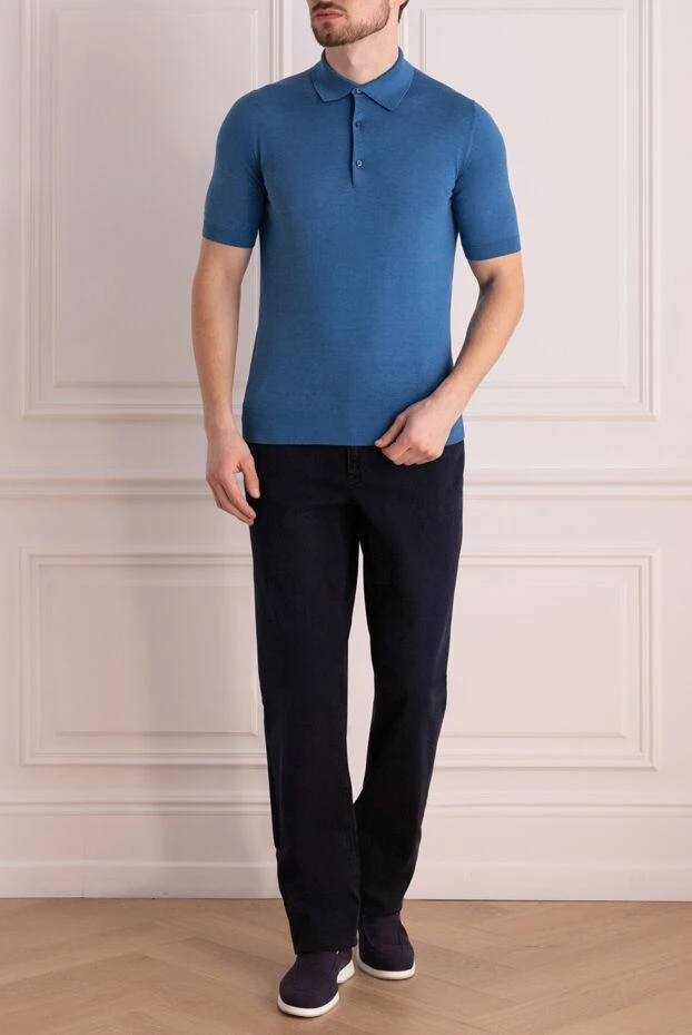 Zilli man blue cotton jeans for men купить с ценами и фото 167186 - photo 2