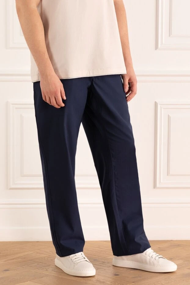 Zilli лаконикалық кесілген қара көк түсті тік аяқ мақта шалбар
 167189 - фото 3