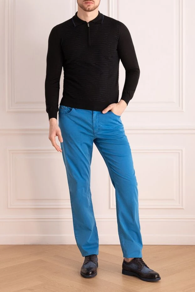 Zilli man blue trousers for men купить с ценами и фото 167191 - photo 2