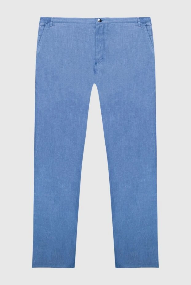 Zilli man men's blue linen trousers купить с ценами и фото 167194 - photo 1