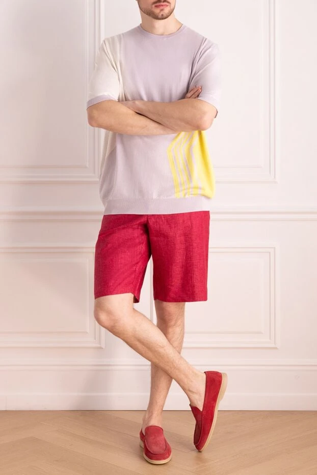 Zilli man red linen shorts for men купить с ценами и фото 167207 - photo 2