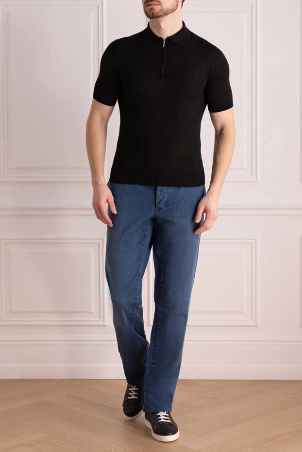 Zilli man blue cotton jeans for men купить с ценами и фото 167210 - photo 2