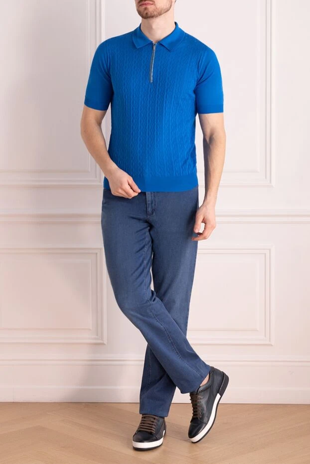 Zilli man blue cotton jeans for men купить с ценами и фото 167215 - photo 2