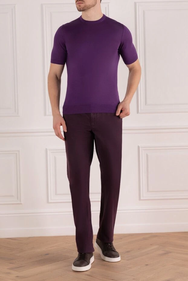 Zilli man cotton and cashmere jeans purple for men купить с ценами и фото 167222 - photo 2