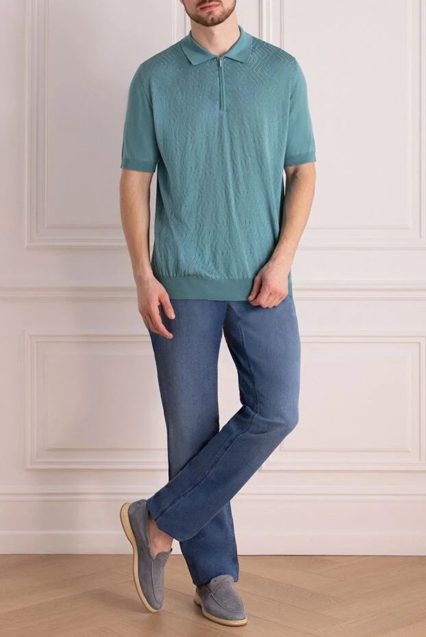 Zilli man blue cotton jeans for men купить с ценами и фото 167227 - photo 2