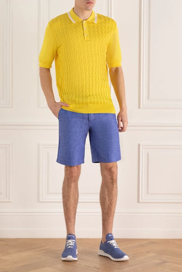 Zilli man blue linen shorts for men купить с ценами и фото 167228 - photo 2