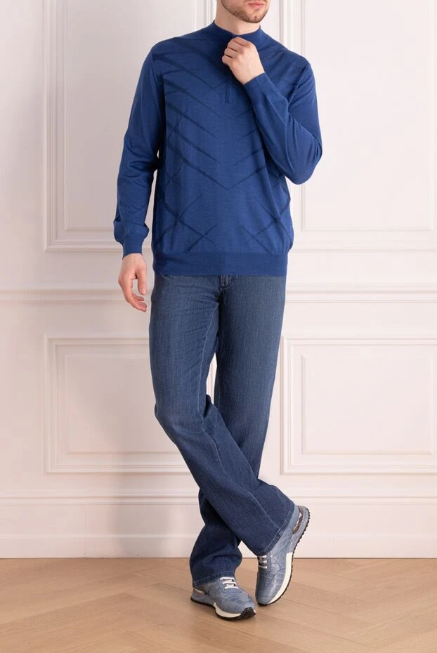 Zilli man blue cotton jeans for men купить с ценами и фото 167242 - photo 2