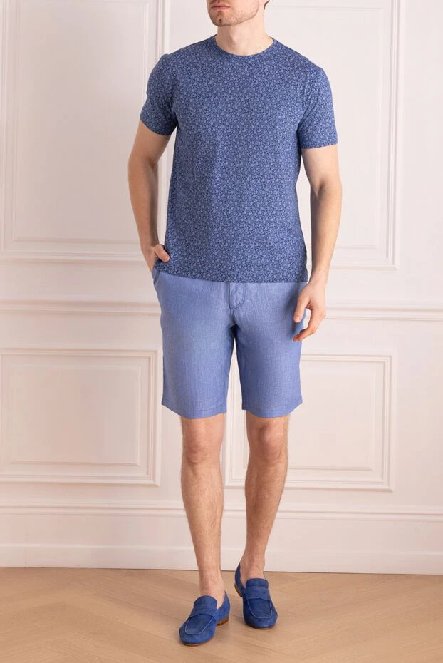 Zilli man blue linen shorts for men купить с ценами и фото 167244 - photo 2